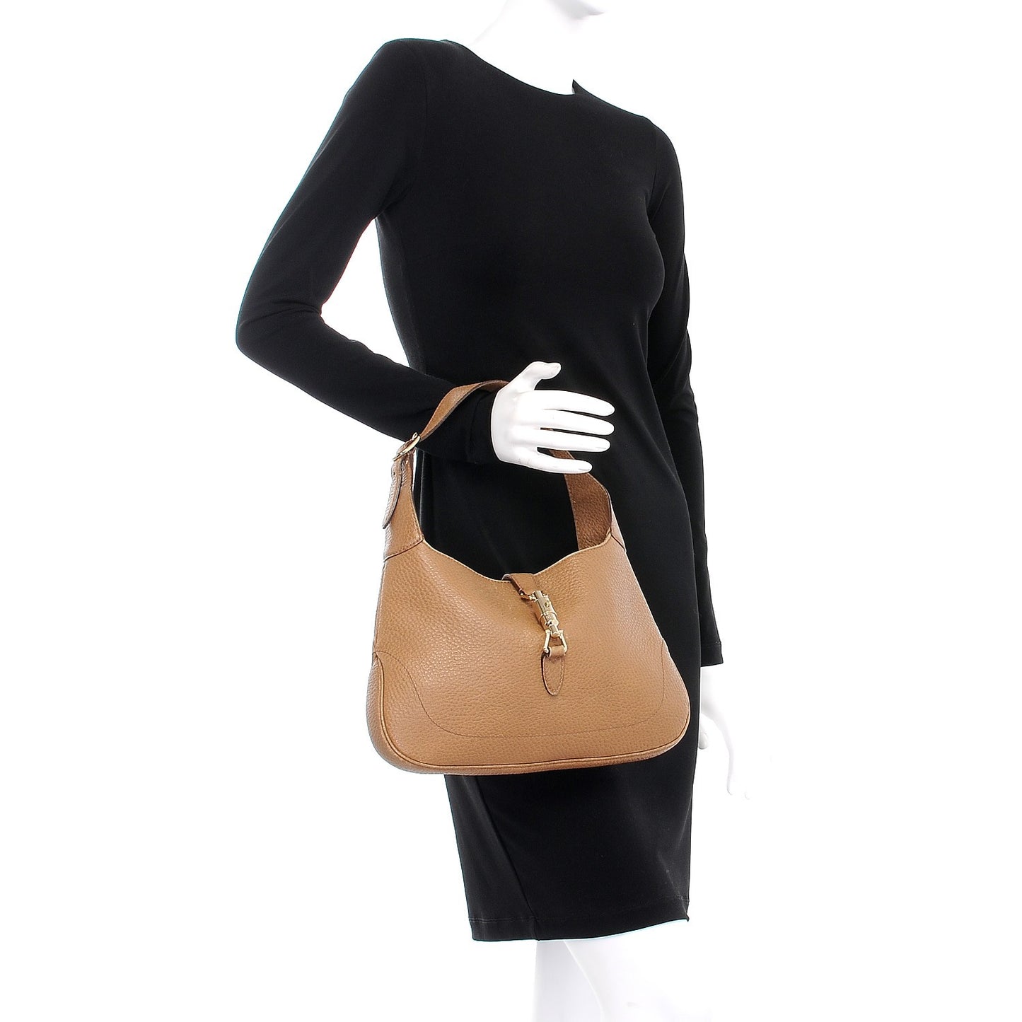 Soft Grained Calfskin Jackie O Hobo Camelia