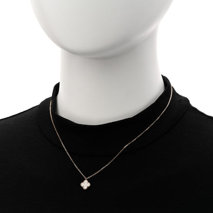 Van Cleef & Arpels 18K Yellow Gold Mother of Pearl Sweet Alhambra Pendant Necklace 2 of 6