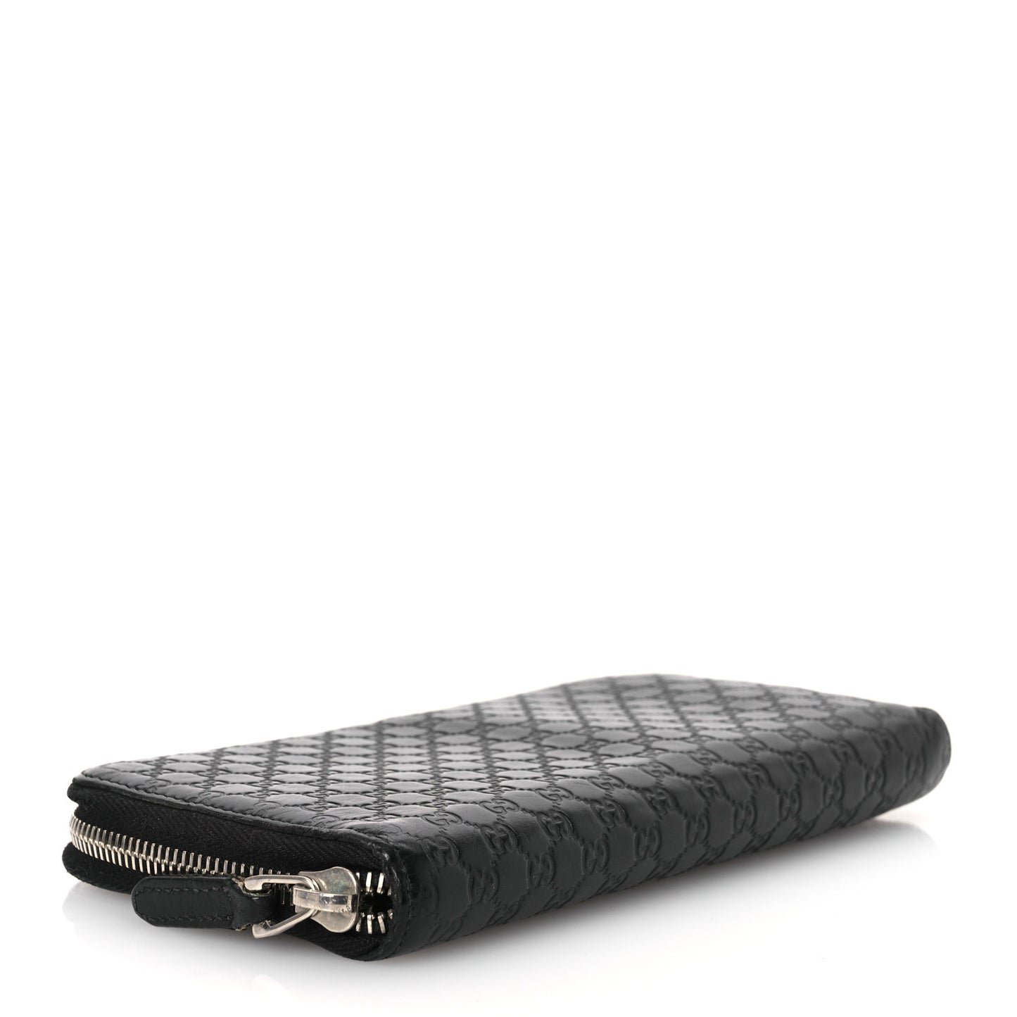 Microguccissima Zip Around Wallet Black