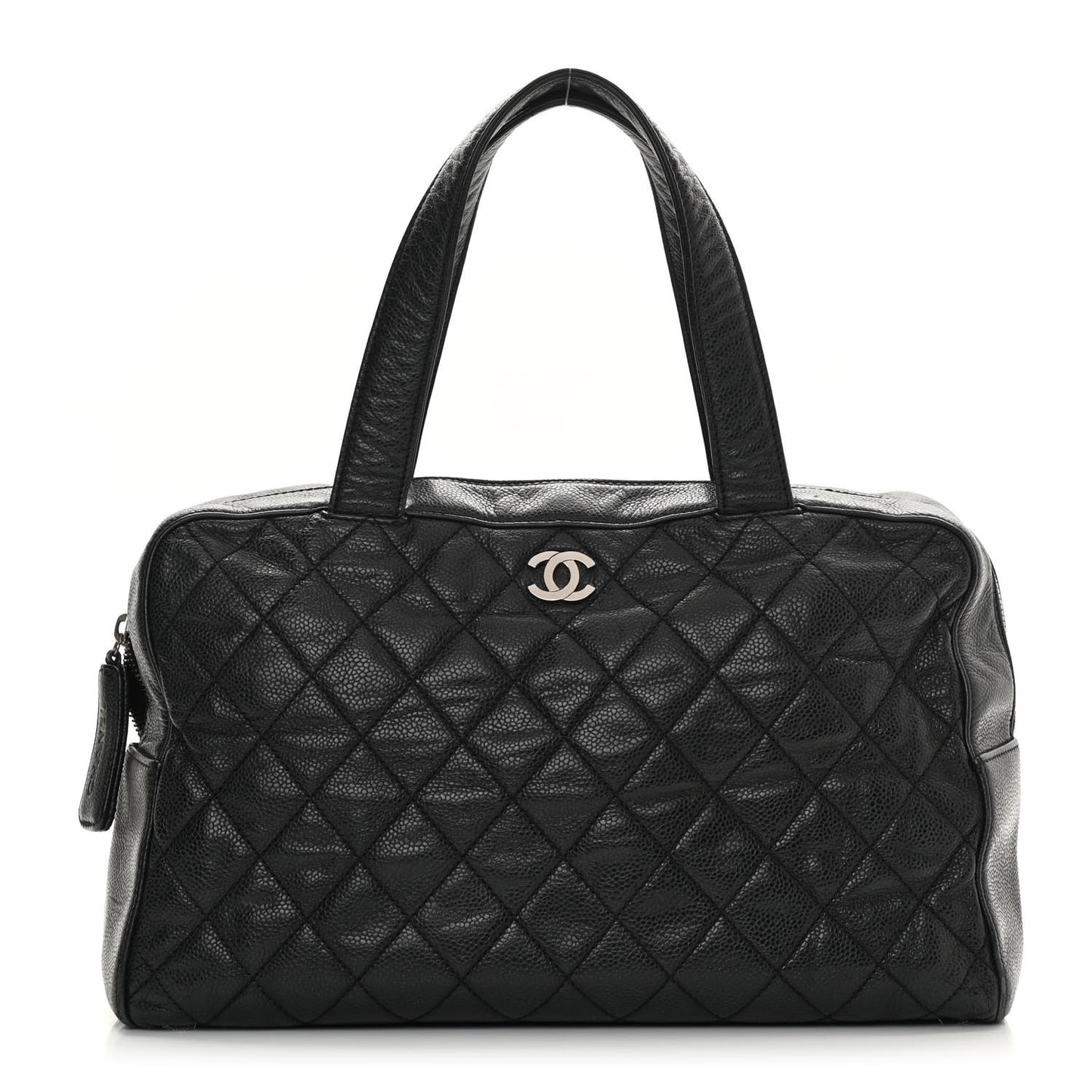 Caviar Quilted Bowler Black