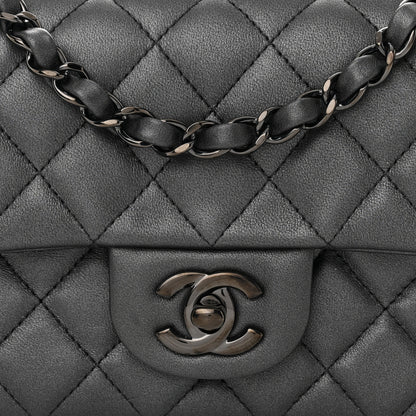 Chanel Lambskin Quilted Mini Rectangular Flap So Black 8 of 11