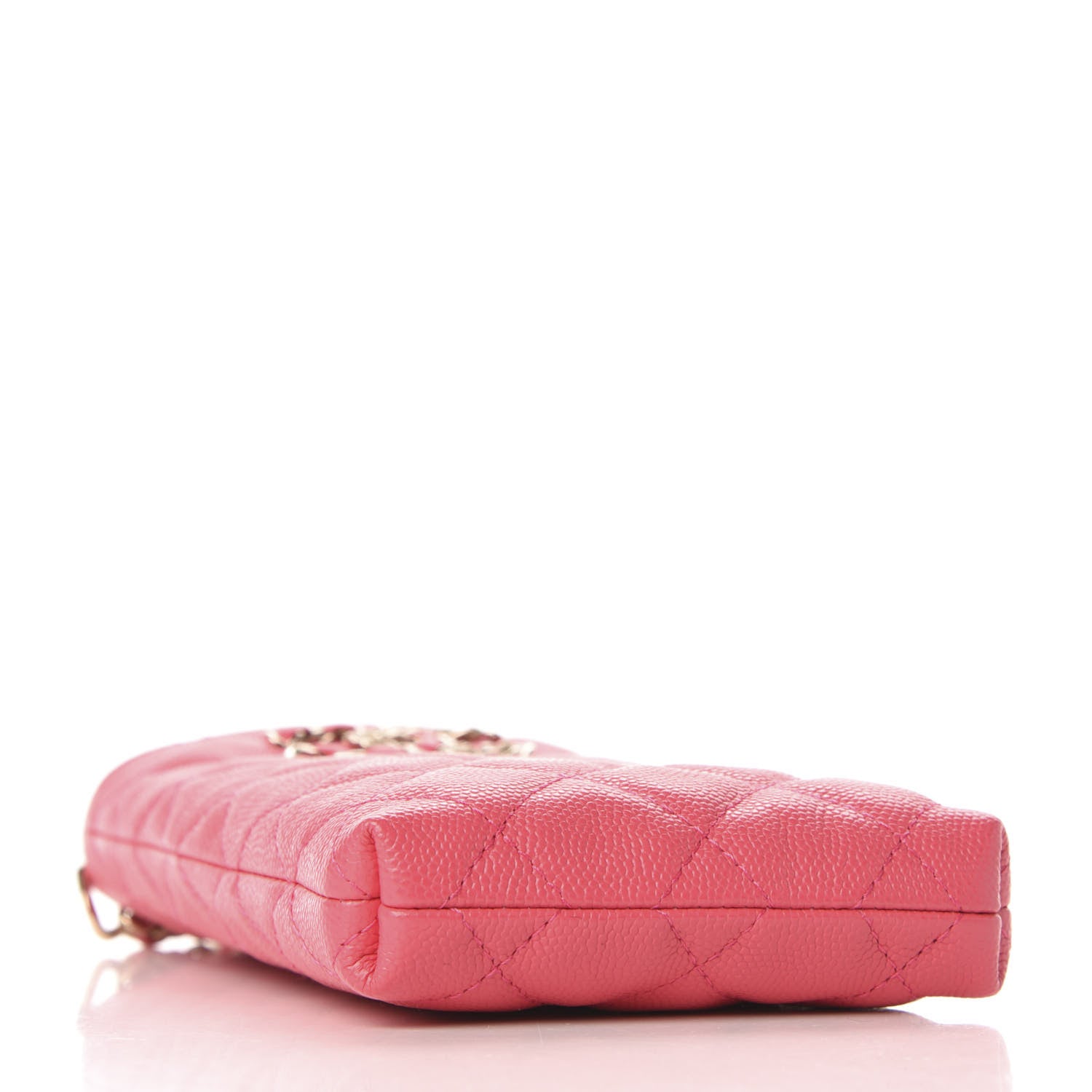 Chanel Caviar Quilted French New Wave Phone Holder With Chain Pink 4 of 10
