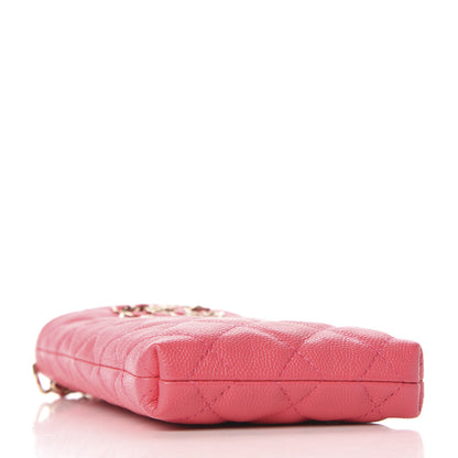 Chanel Caviar Quilted French New Wave Phone Holder With Chain Pink 4 of 10