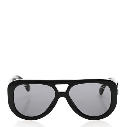 Chanel Resin Polarized Sunglasses 5423-B Black 2 of 8