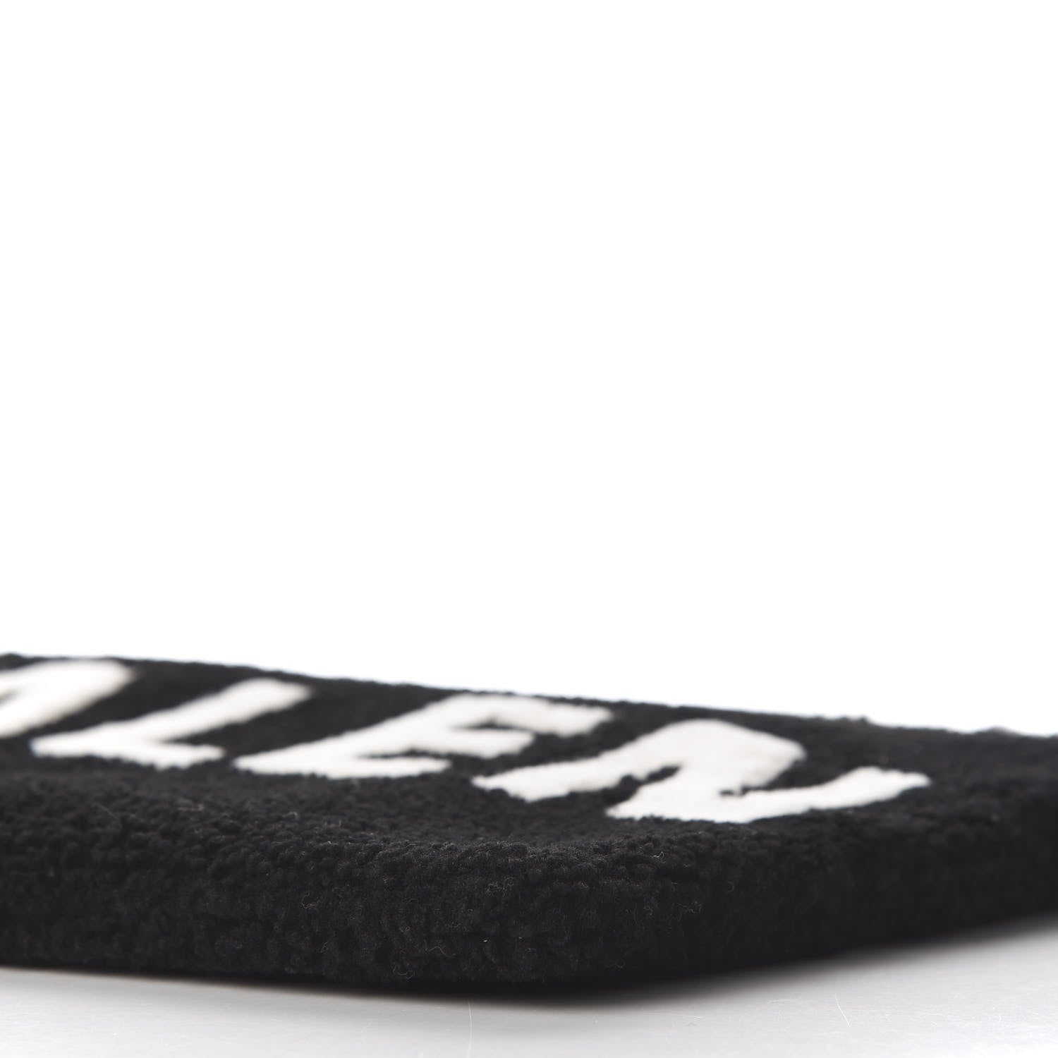 Balenciaga Sheepskin Shearling Contrasted Logo Large Zip Pouch Black 6 of 8