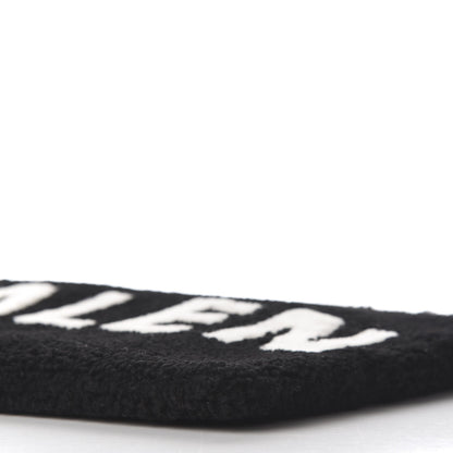 Balenciaga Sheepskin Shearling Contrasted Logo Large Zip Pouch Black 6 of 8