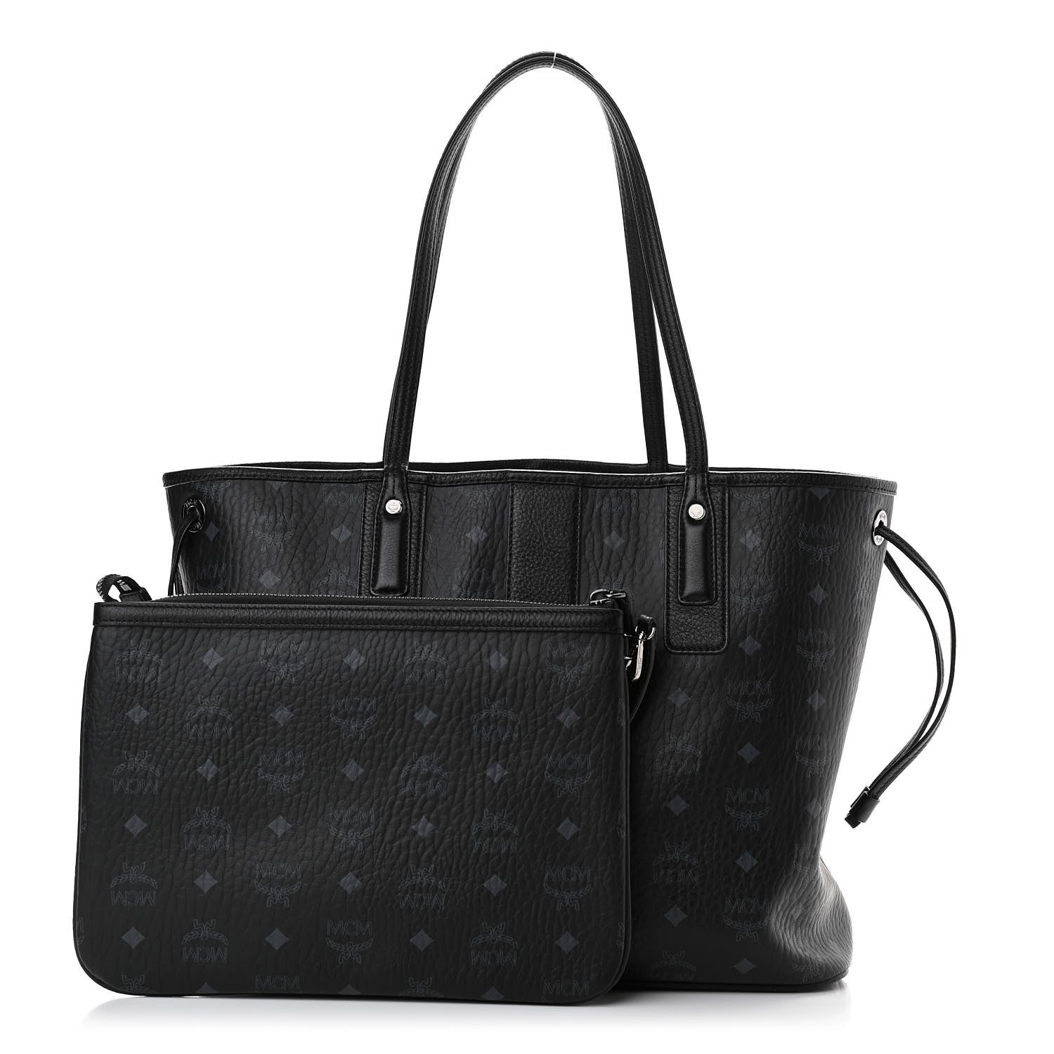 MCM Visetos Medium Liz Reversible Shopper Tote Black 1 of 18
