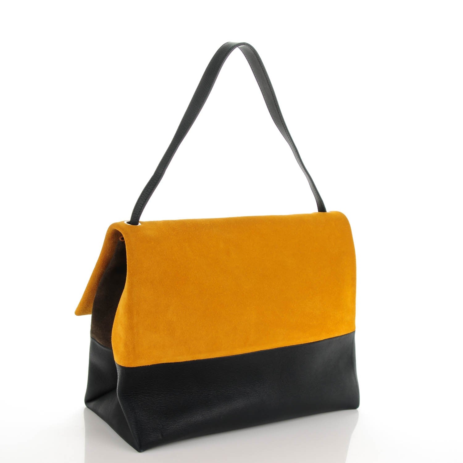 Celine Calfskin Suede All Soft Shoulder Bag Amber 3 of 8