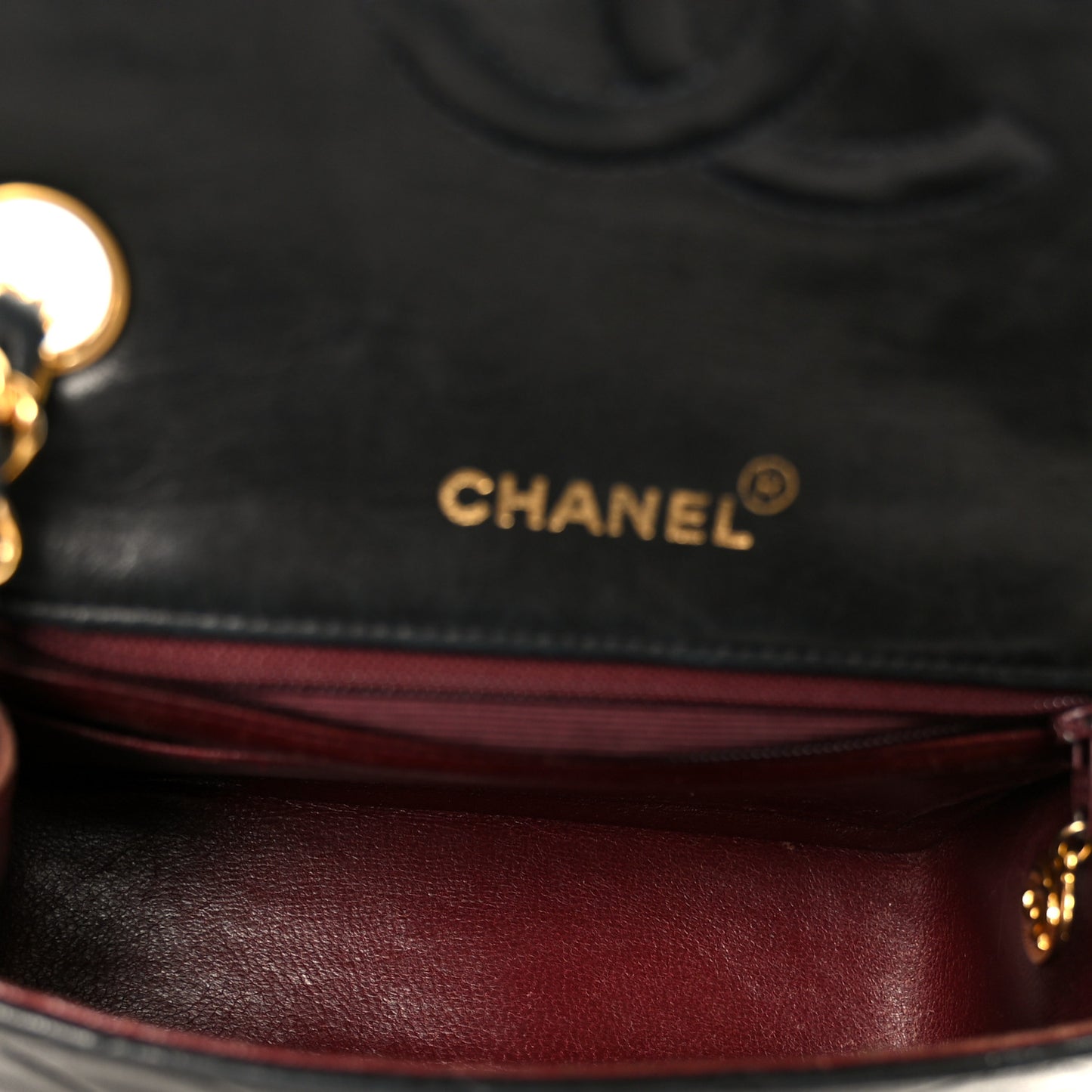 Lambskin Quilted Mini Square Flap Bag Black