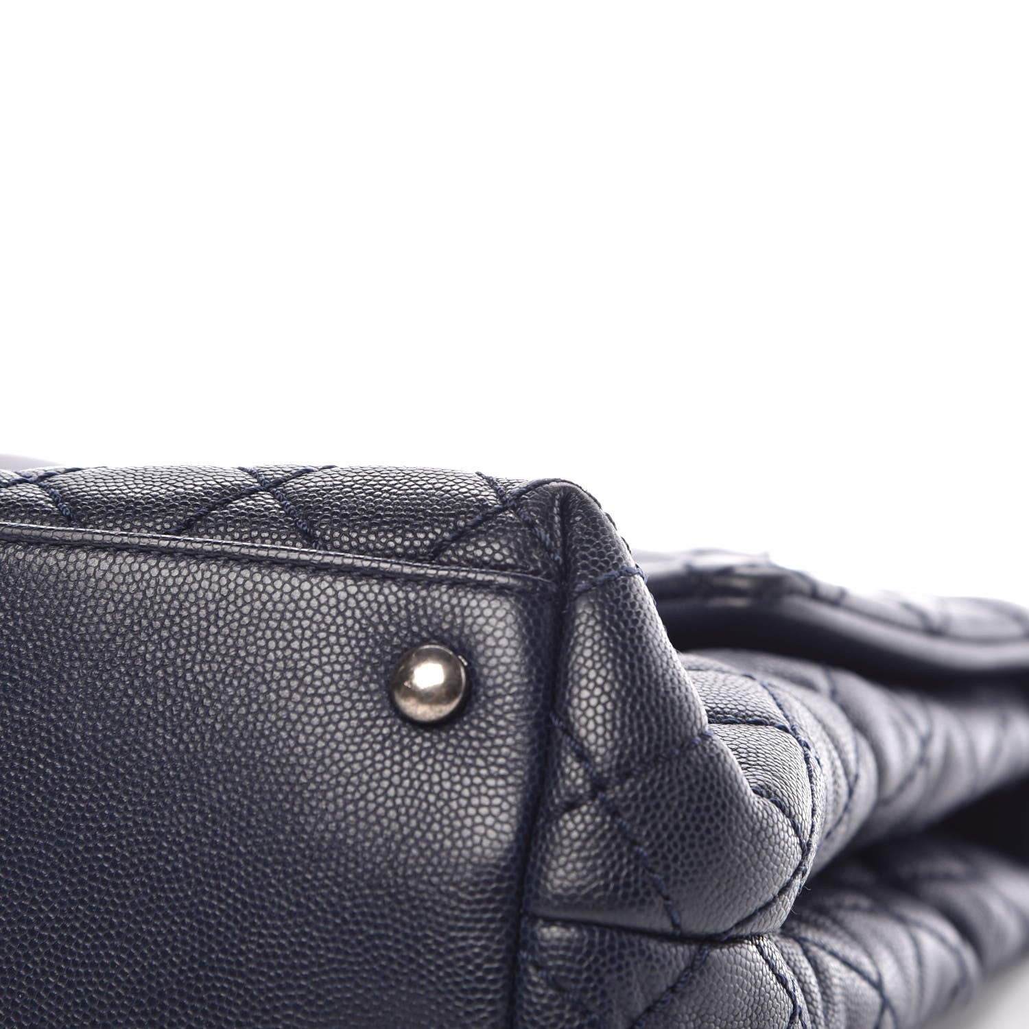 Chanel Caviar Quilted Large Coco Handle Flap Navy Blue 12 of 13
