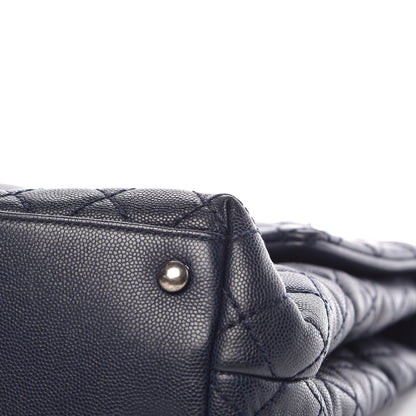 Chanel Caviar Quilted Large Coco Handle Flap Navy Blue 12 of 13