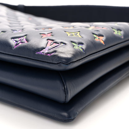 Louis Vuitton Lambskin Embossed Monogram LV Garden Coussin MM Navy Blue 11 of 11