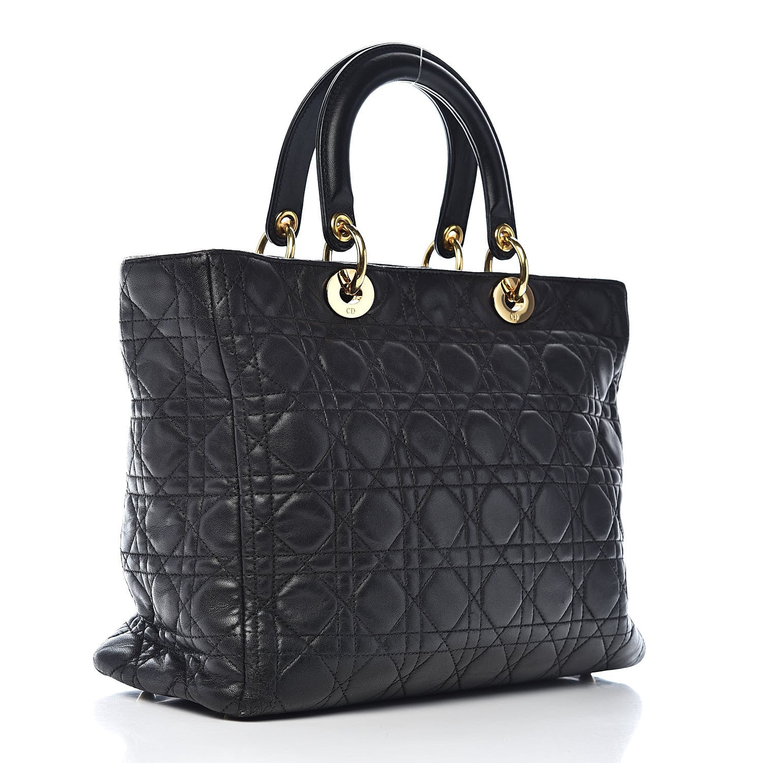 Christian Dior Lambskin Cannage Large Lady Dior Black 3 of 11