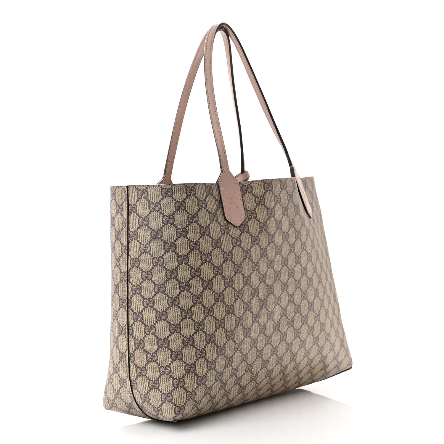 Gucci Calfskin GG Supreme Monogram Large Reversible Tote Dark Cipria 4 of 17