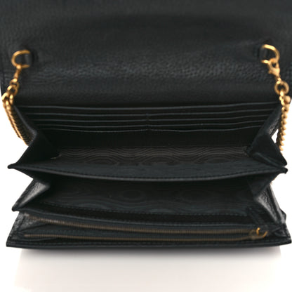 Gucci Calfskin GG Marmont Chain Wallet Black 4 of 8