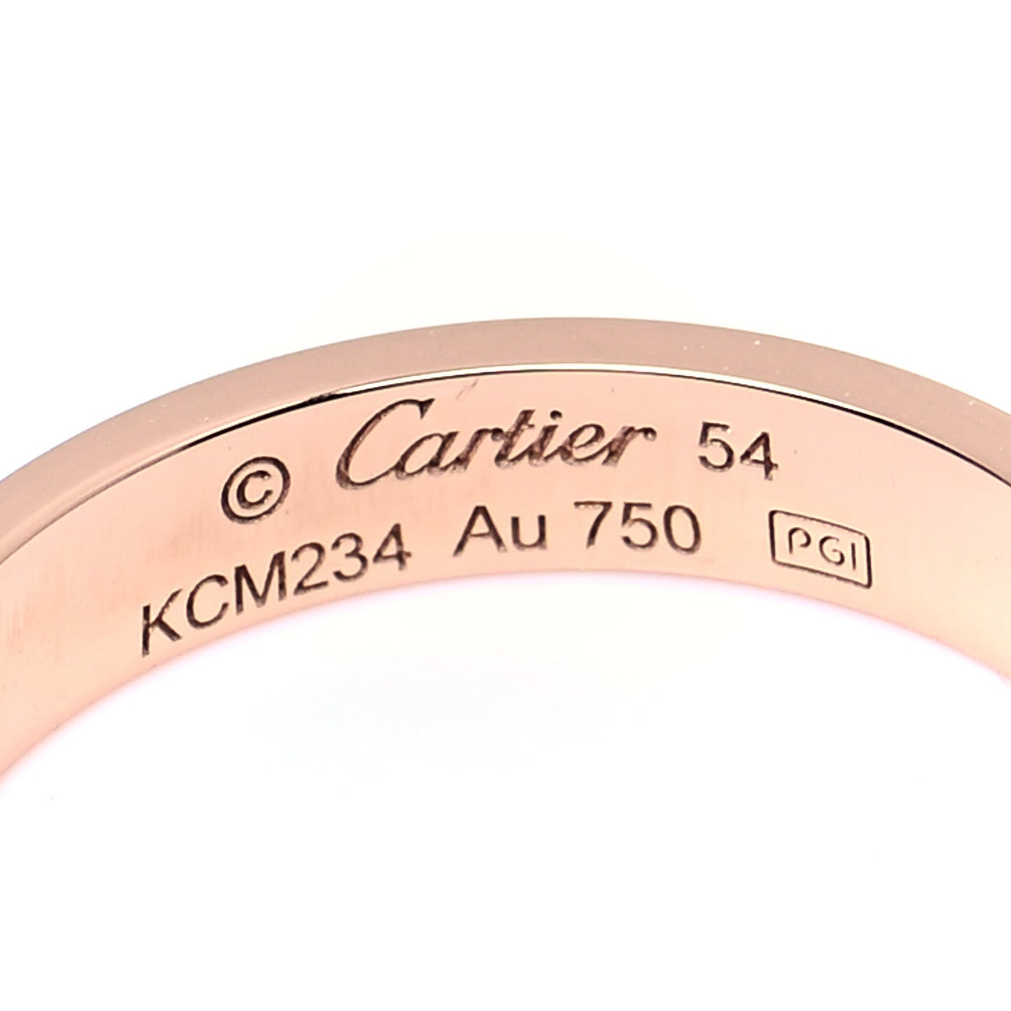 18K Pink Gold 3.5mm LOVE Wedding Band Ring 54 7