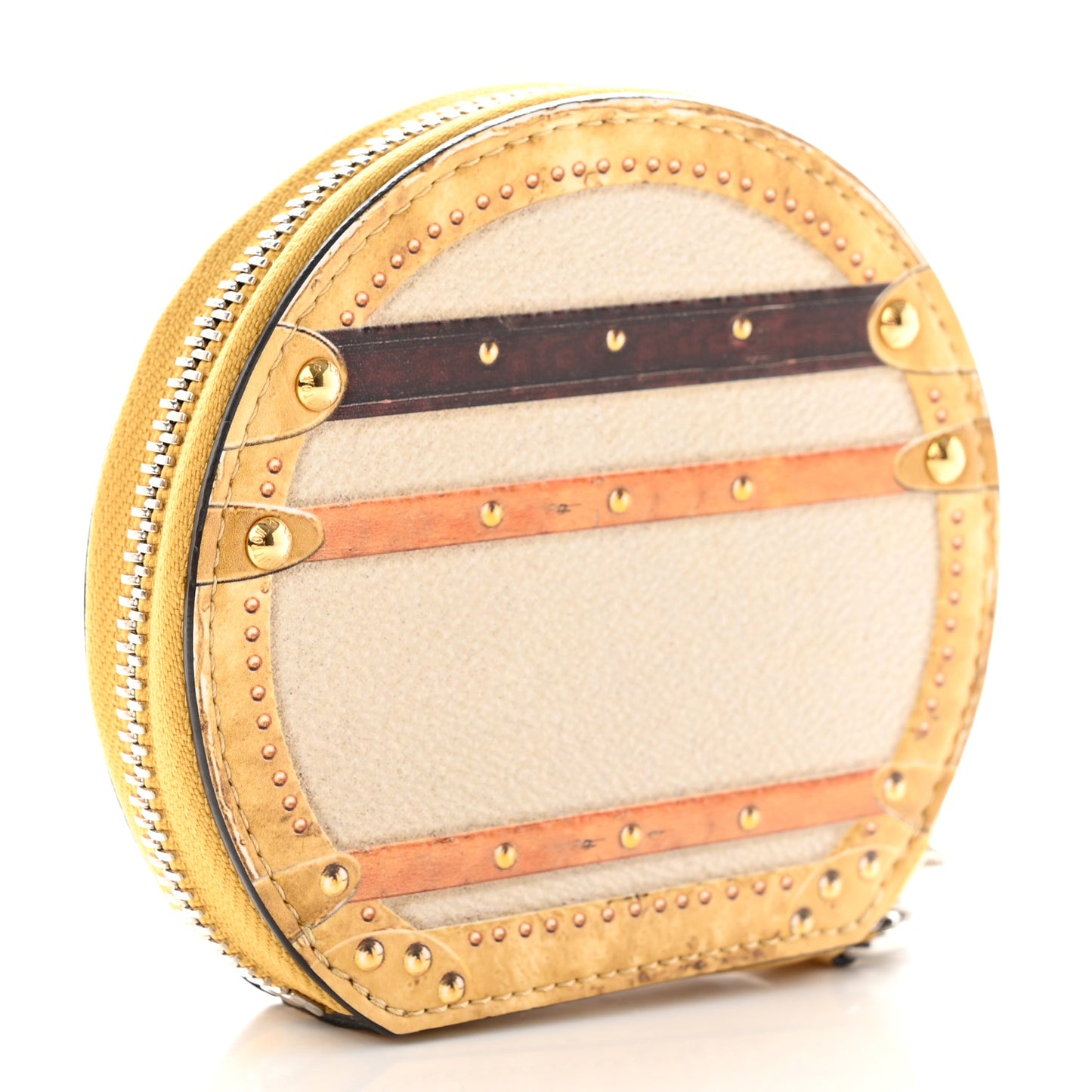 Transformed Monogram Time Trunks Micro Boite Chapeau Coin Purse Beige
