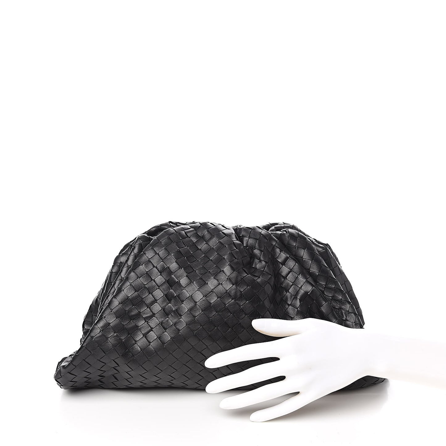 Nappa Maxi Intreccio The Pouch Oversized Clutch Black