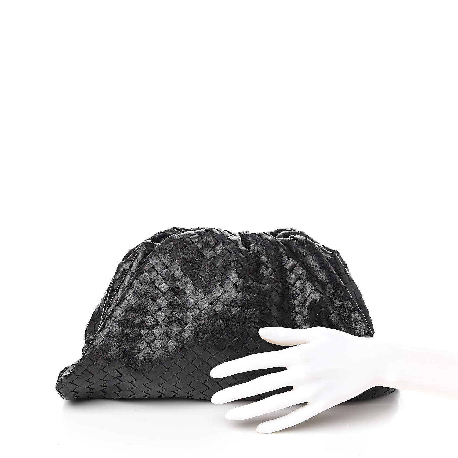 Bottega Veneta Nappa Maxi Intreccio The Pouch Oversized Clutch Black 2 of 9