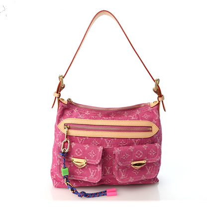 Louis Vuitton Monogram Denim Baggy NM Fuchsia 1 of 9