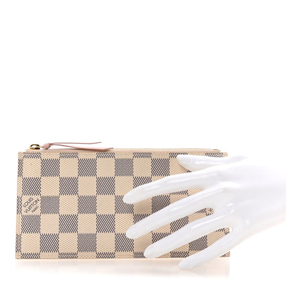 Louis Vuitton Damier Azur Felicie Chain Wallet Zippered Insert Rose Ballerine 2 of 6