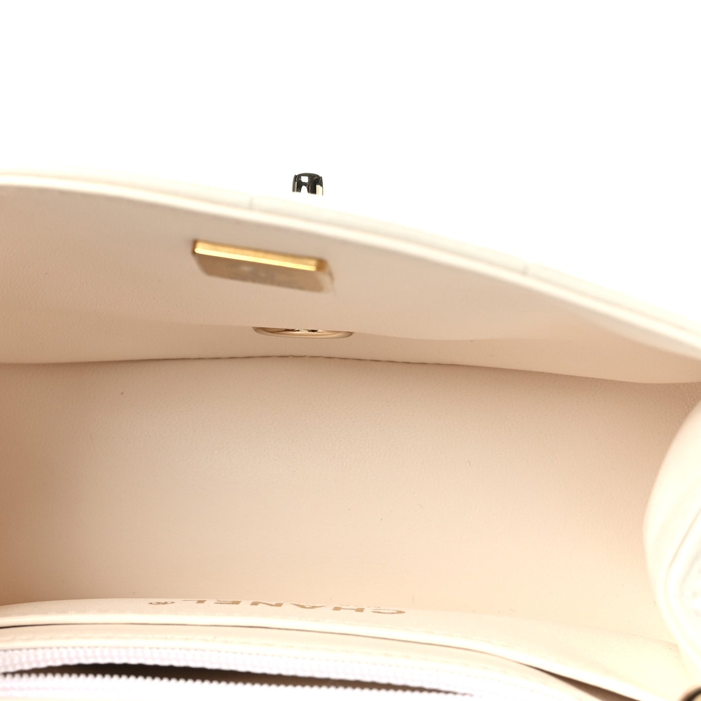 Lambskin Resin Crystal Square Quilted Monacoco Mini Square Flap White