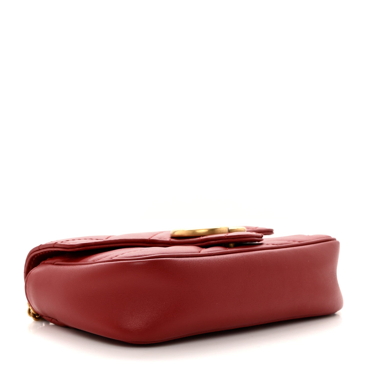Gucci Calfskin Matelasse Super Mini GG Marmont Shoulder Bag Hibiscus Red 4 of 10