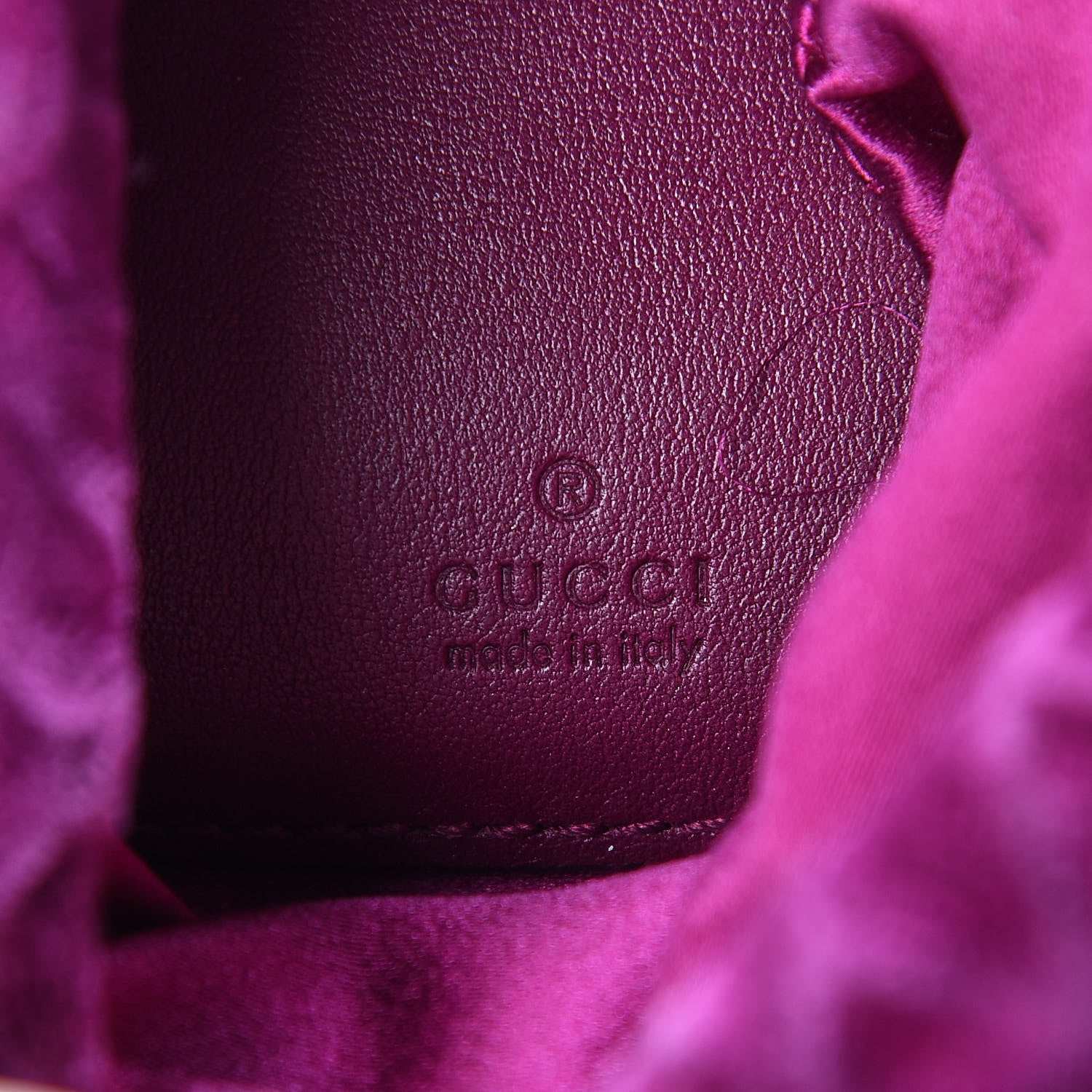 Gucci Velvet Matelasse Mini GG Marmont 2.0 Bucket Bag Fuchsia Violet Cyclamen 6 of 14