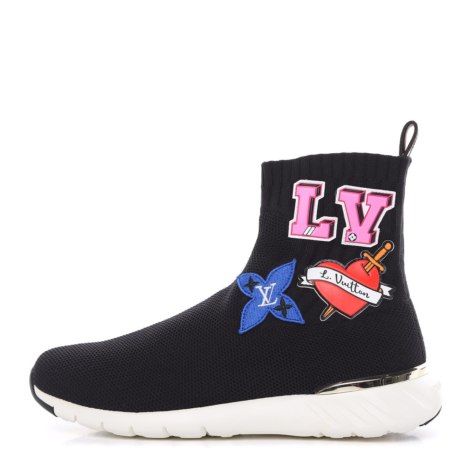 Louis Vuitton Stretch Fabric LV Black Heart Sock Sneaker 36.5 Black 1 of 8