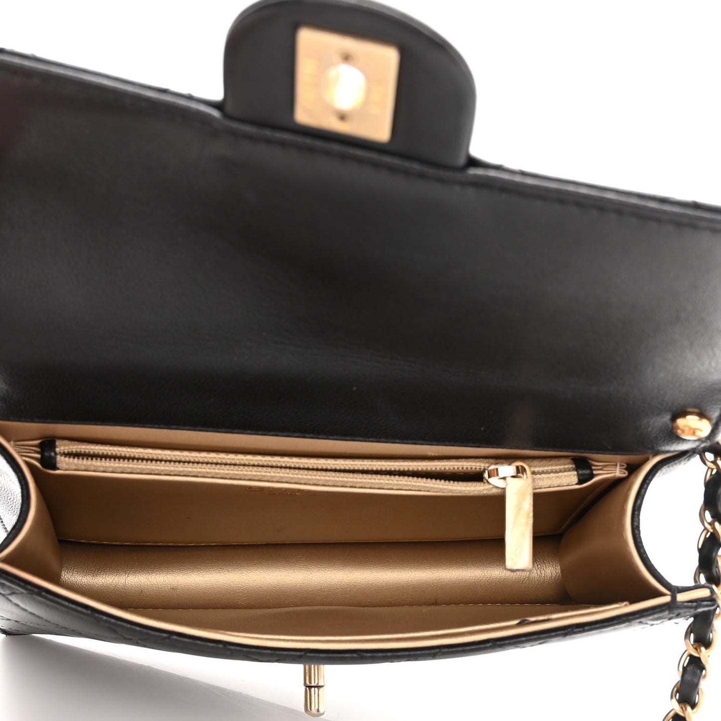 Goatskin Quilted Acrylic Beads Small Flap Black