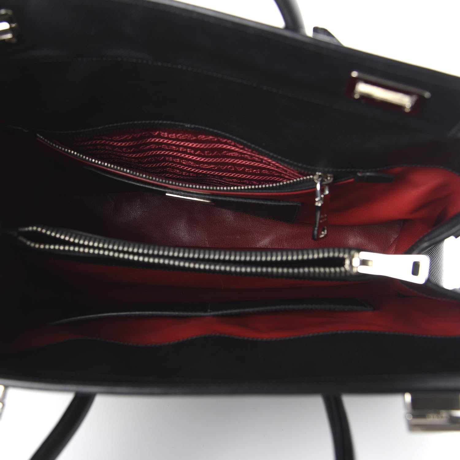 Prada Saffiano Cuir Twin Tote Black 5 of 9