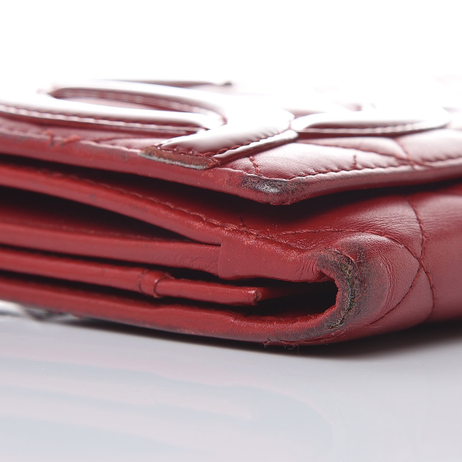 Chanel Calfskin Quilted Cambon Long Double Wallet Red 13 of 16