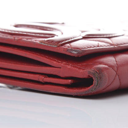 Chanel Calfskin Quilted Cambon Long Double Wallet Red 13 of 16