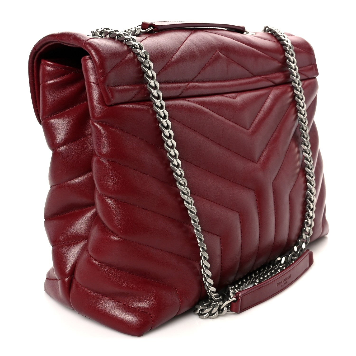 Saint Laurent Calfskin Y Quilted Monogram Medium Loulou Chain Satchel Palissandre 3 of 11