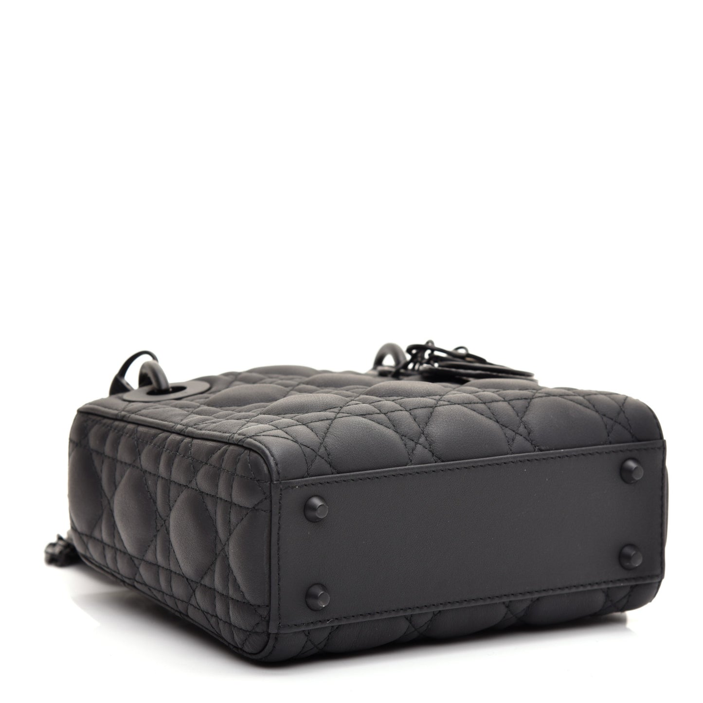 Ultra Matte Calfskin Cannage Mini Lady Dior Black