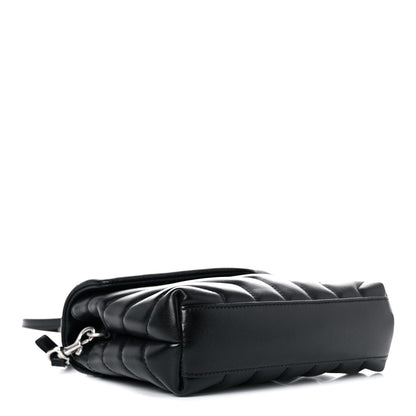 Saint Laurent Calfskin Y Quilted Monogram Toy Loulou Crossbody Bag Black 4 of 12