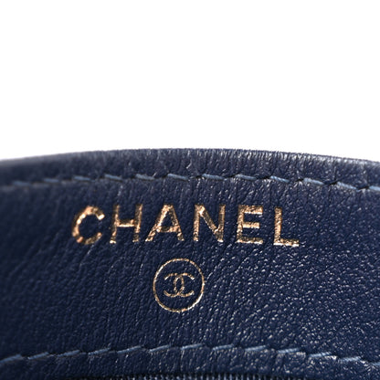 Chanel Caviar Quilted Filigree Card Holder Navy Blue 6 of 13