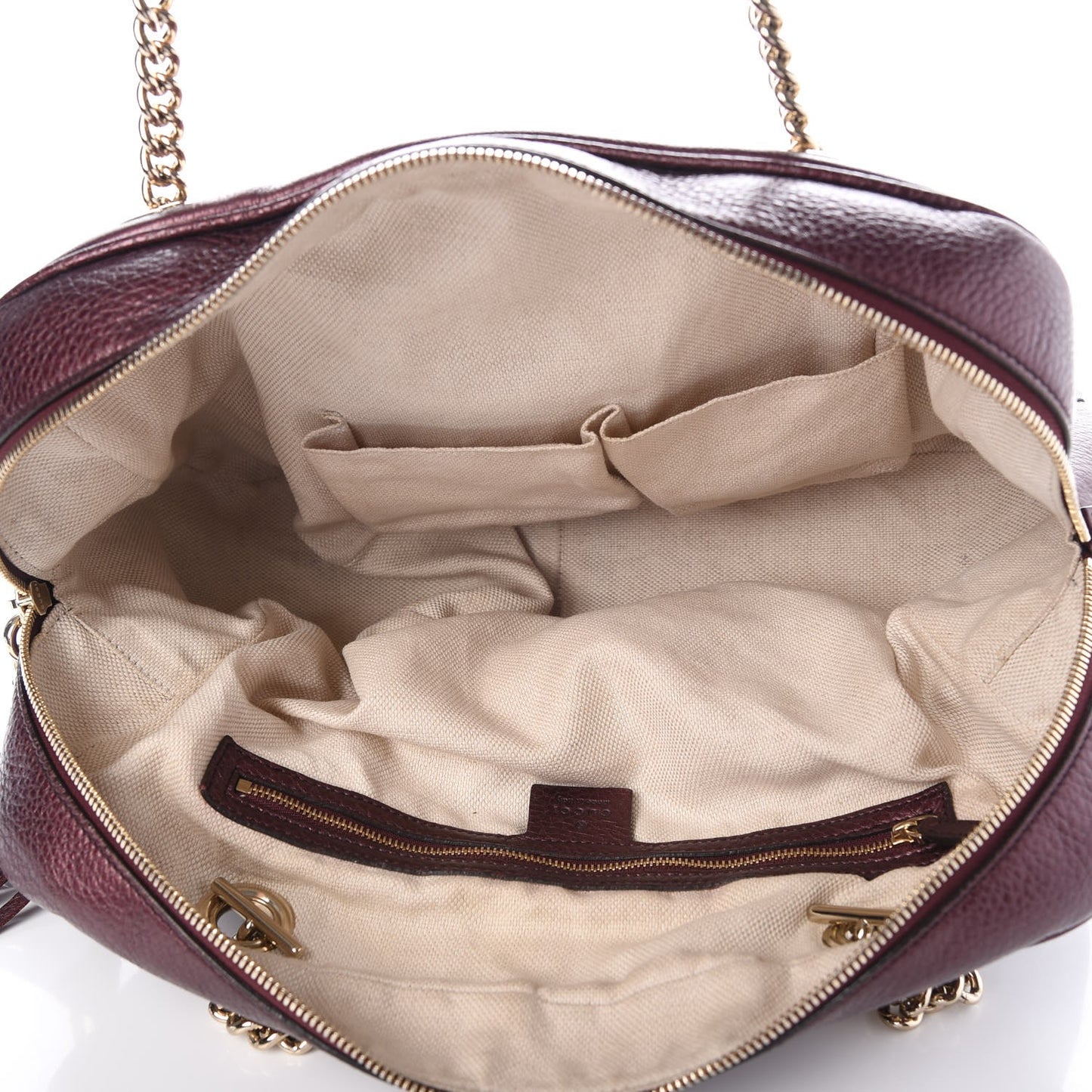 Metallic Cellarius Calfskin Medium Soho Bowler Classic Burgundy