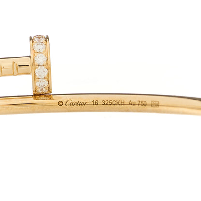 Cartier 18K Yellow Gold Diamond Small Juste Un Clou Bracelet 16 3 of 3
