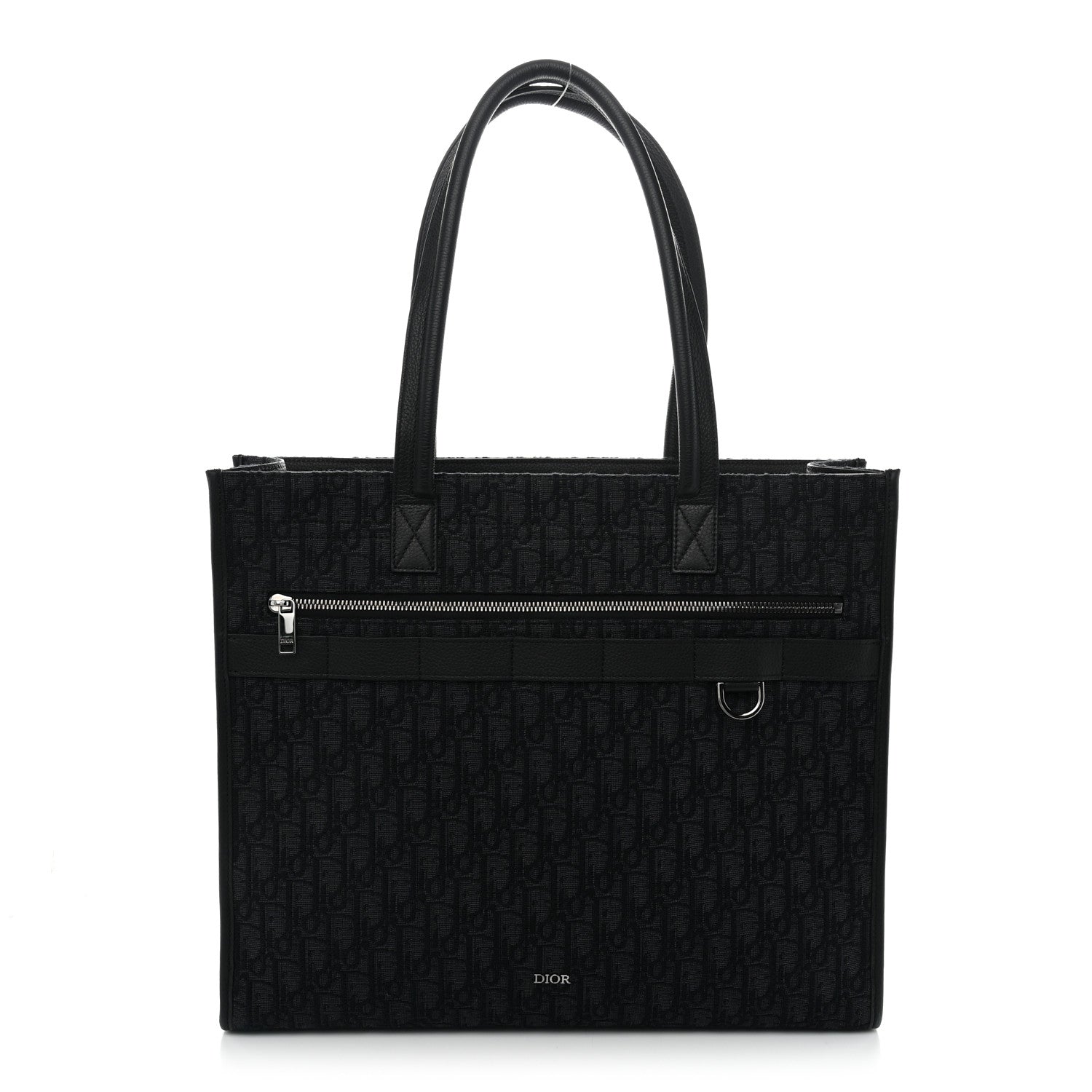 Christian Dior Grained Calfskin Oblique Jacquard Safari Tote  Black 1 of 11
