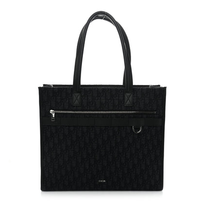 Christian Dior Grained Calfskin Oblique Jacquard Safari Tote  Black 1 of 11