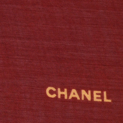 Chanel Cashmere CC Horse Scarf Red 3 of 3