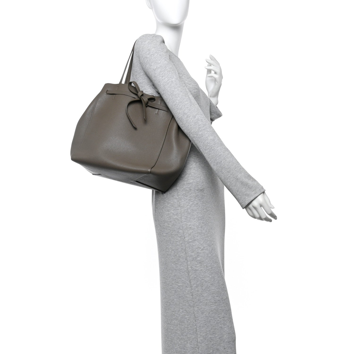 Celine Soft Grained Calfskin Small Belt Cabas Phantom Taupe 2 of 13