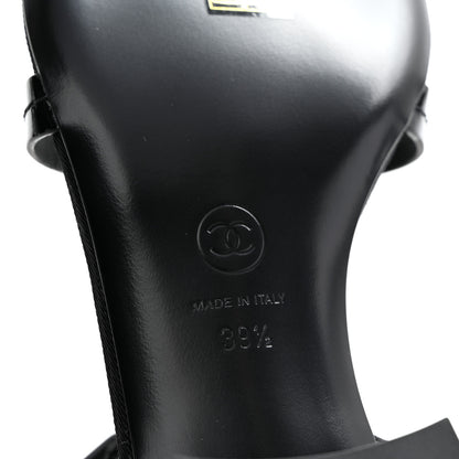 Chanel Patent CC Logo Thong Sandals 39.5 Black 7 of 10