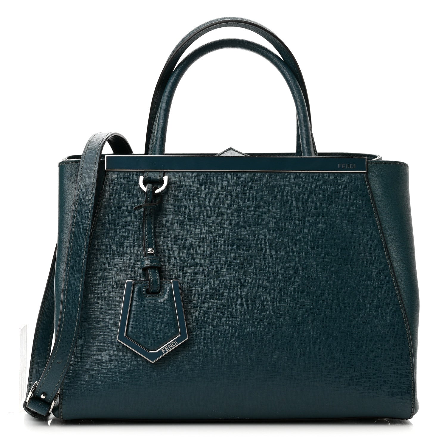 Fendi Vitello Elite Petite 2Jours Tote Oceano 1 of 11