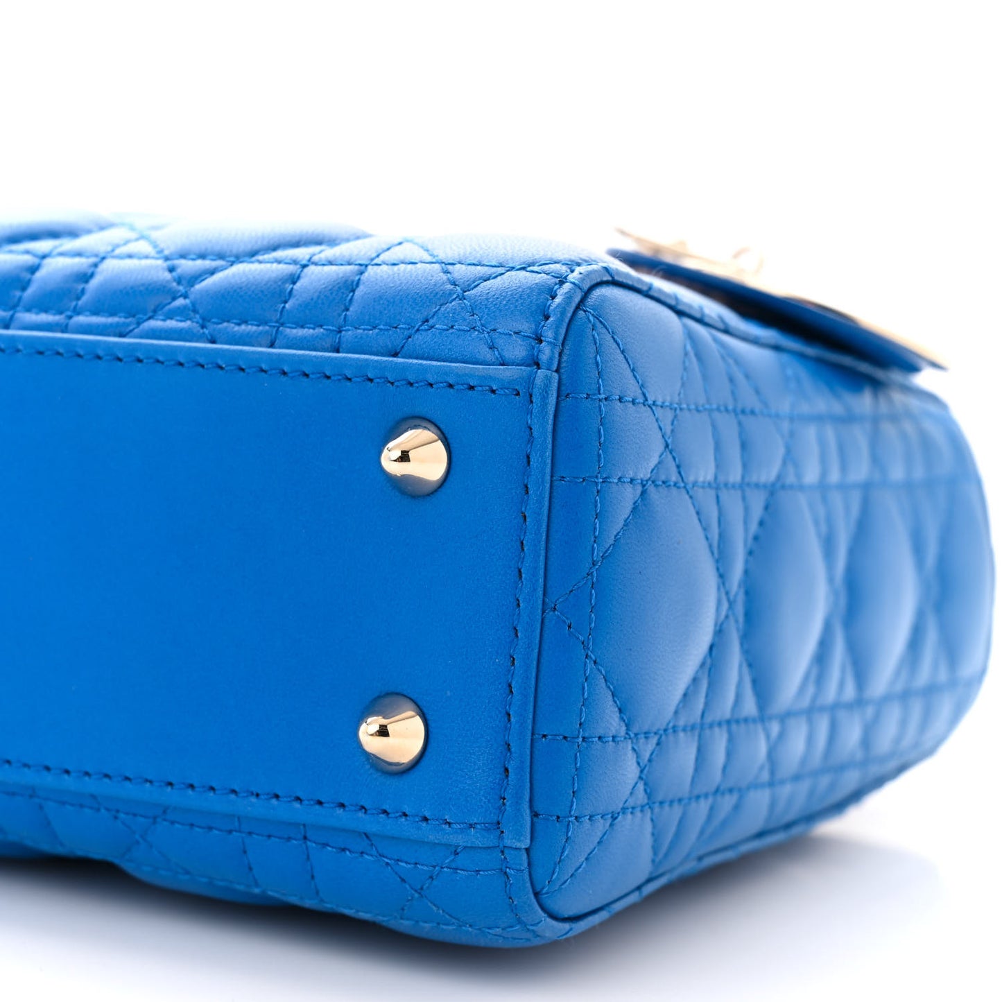 Lambskin Cannage Small Lucky Badges My Lady Dior Blue