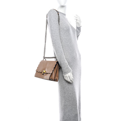 Fendi Vitello Liberty Scalloped Studded Kan I Shoulder Bag Sand 2 of 12