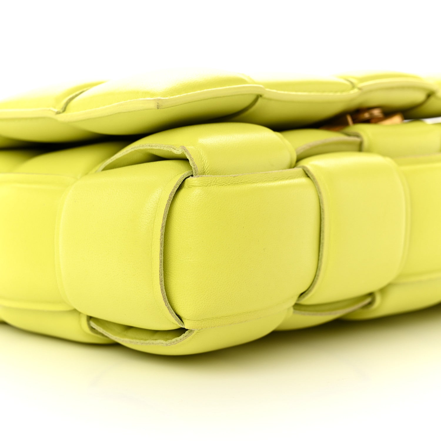 Bottega Veneta Lambskin Maxi Intreccio Padded Chain Cassette Crossbody Bag Seagrass 8 of 13