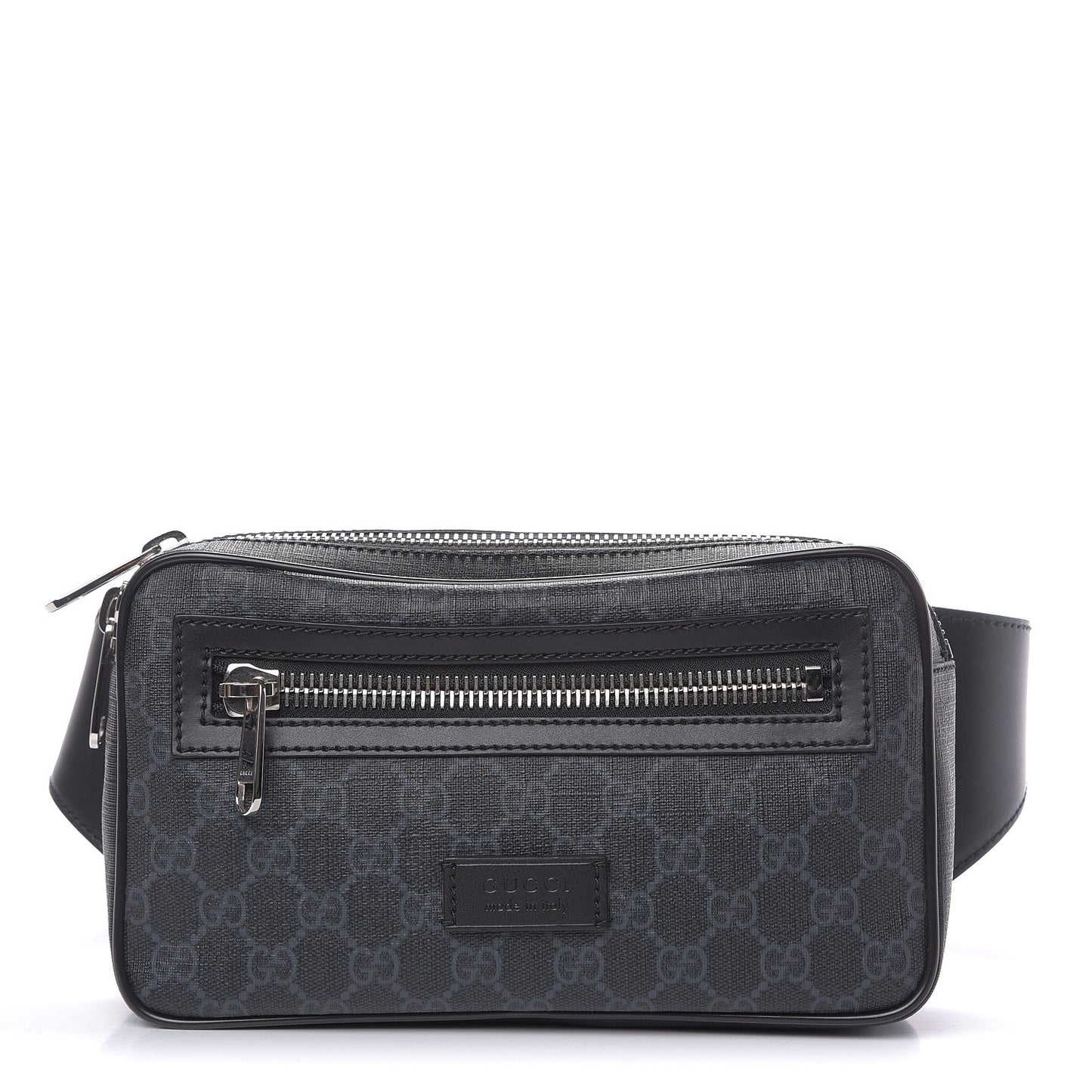 Soft GG Supreme Monogram Web Belt Bag Black Grey