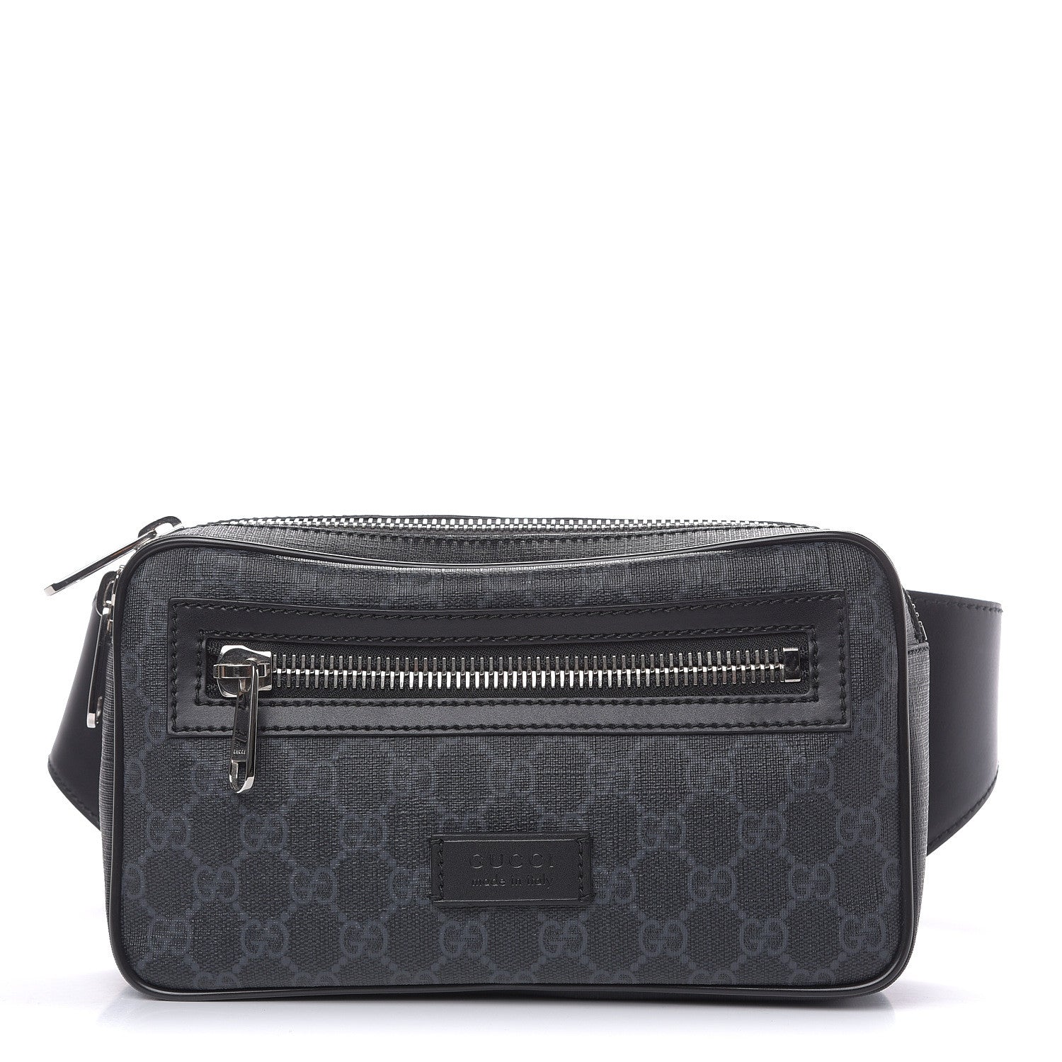 Gucci Soft GG Supreme Monogram Web Belt Bag Black Grey 1 of 10